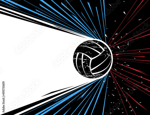 White, and blue Volleyball insignia, Volleyball Team, Sports Design, Team Logo, Sports Ball