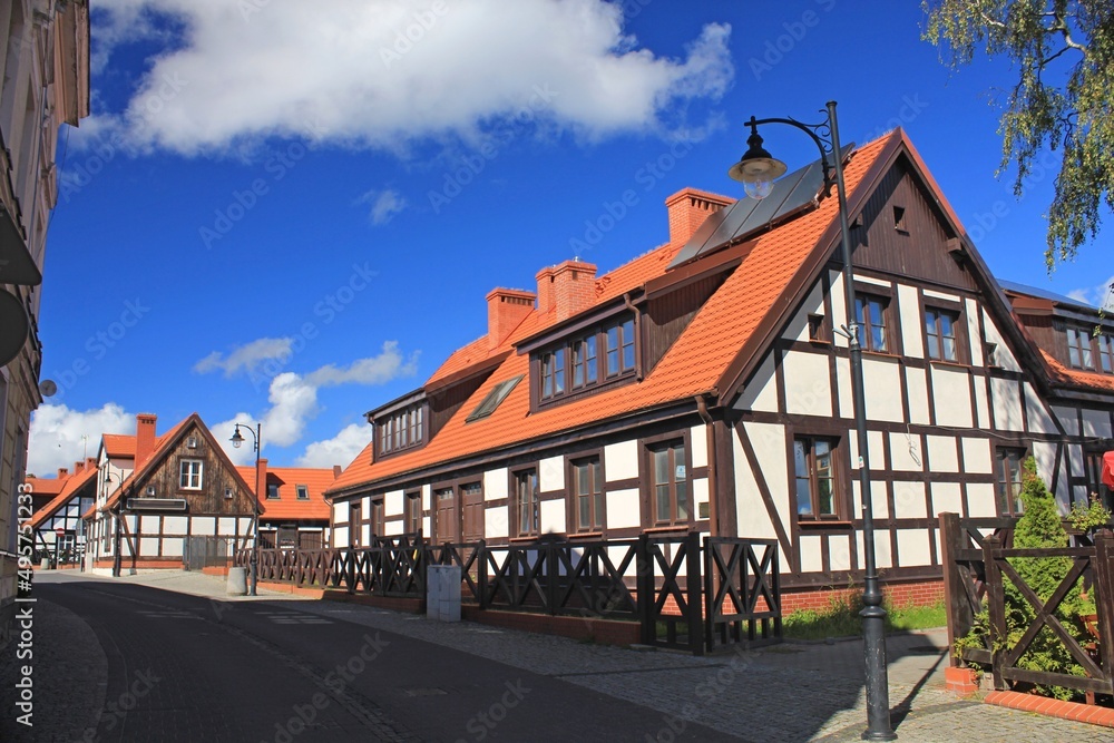 A stylized, historic house in a seaside town in Poland
