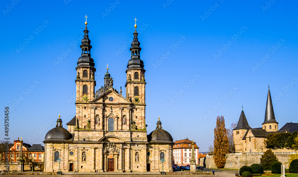 historic buildings at the old town of Fulda
