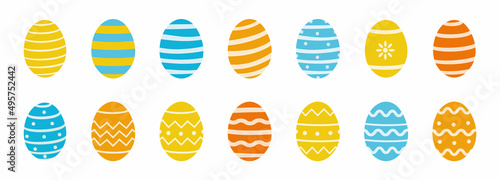 Easter pattern with Easter egg drawings. Vector illustration.