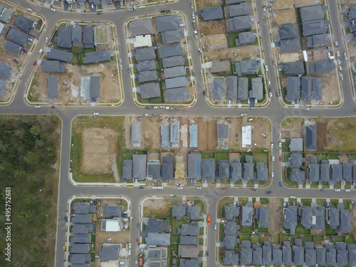 Aerial view of the estate of Elara in Marsden Park NSW Sydney Australia. photo