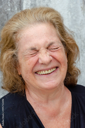 portrait of senior woman face smiling