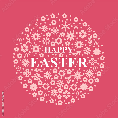 Easter card with round flowers design