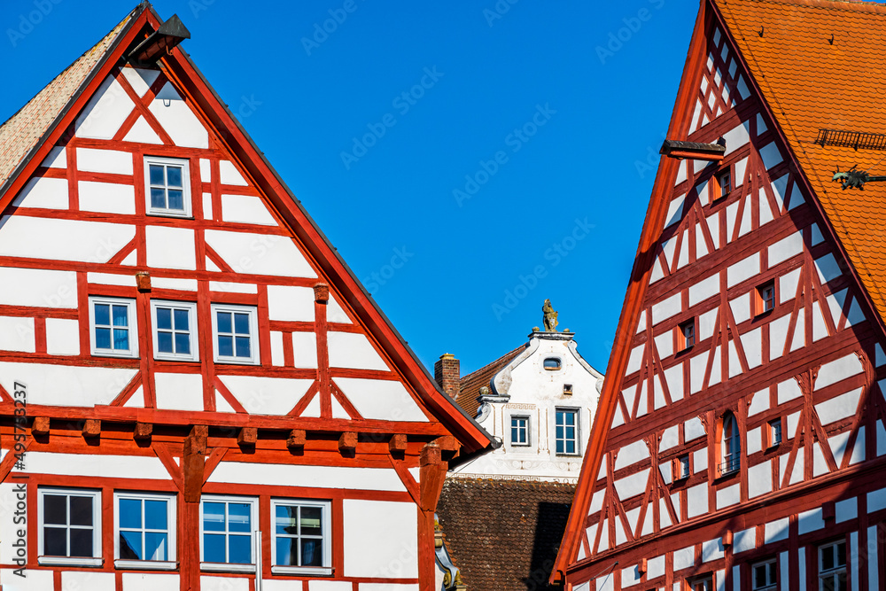 Fototapeta premium historic buildings at the old town of Wolframs Eschenbach