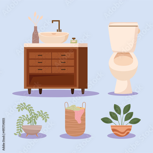 bathroom interior icons