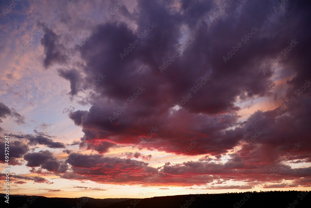 Dramatic sunset at Canyon Rim Overlook in Flaming Gorge National Recreation Area. Utah, USA. Dramatic sunset at Canyon Rim Overlook in Flaming Gorge National Recreation Area. Utah, USA.