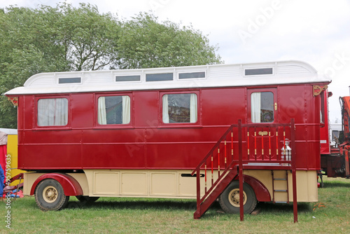Canvas Print Vintage Caravans in a field