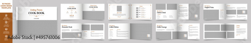 Landscape Cookbook Layout Template with Brown Accents, Simple style and modern design, Recipe Book Layout