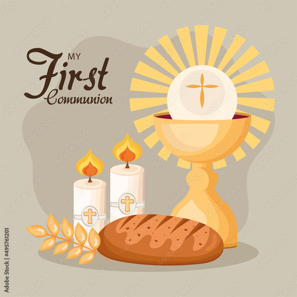first communion lettering Stock Vector | Adobe Stock