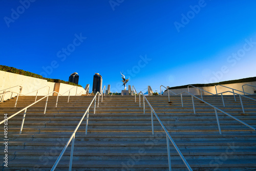 Low angle shot of some strais under the clear skies during the day photo