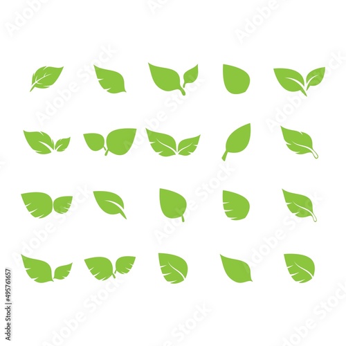 Wallpaper Mural unique green leaf symbol logo vector complete collection bundle Torontodigital.ca