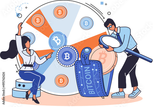 Cryptocurrency bitcoin mining metaphor Blockchain exchange platform. Cyber banking procedures, bitcoin trading, wallet. Ecurrency transactions. Digital currency, cryptocurrency market, hidden mining