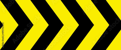 yellow chevron road sing, vector illustration  photo