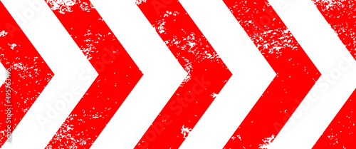 red chevron road sing, vector illustration 