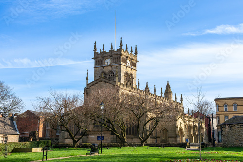 All Saints' Church, also known as Wigan Parish Church.  Originally built in the 13th century with additions in the 16th and 17th centuries, this Anglican church is Grade II listed. photo