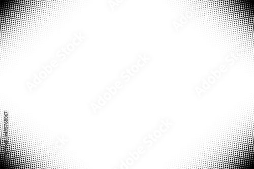 Halftone corner texture. Faded dot pattern for design prints. Bg abstract fades gradient. Black fading geometric background for overlay effect. Subtle dots patern. Zooming polka. Vector illustration