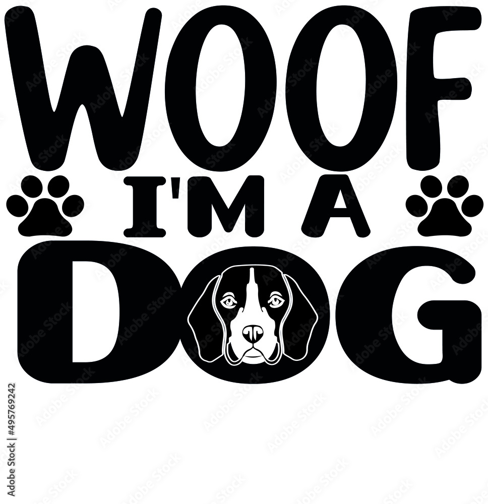 Dog SVG Silhouette Tshirt Design for Dog Lovers, Black and white tshirt design quote with dog