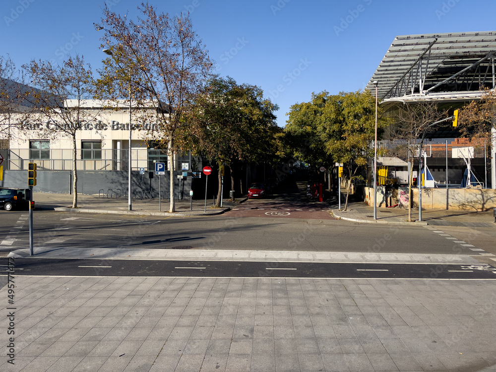 Naklejka premium View from a bus over the streets in Barcelona