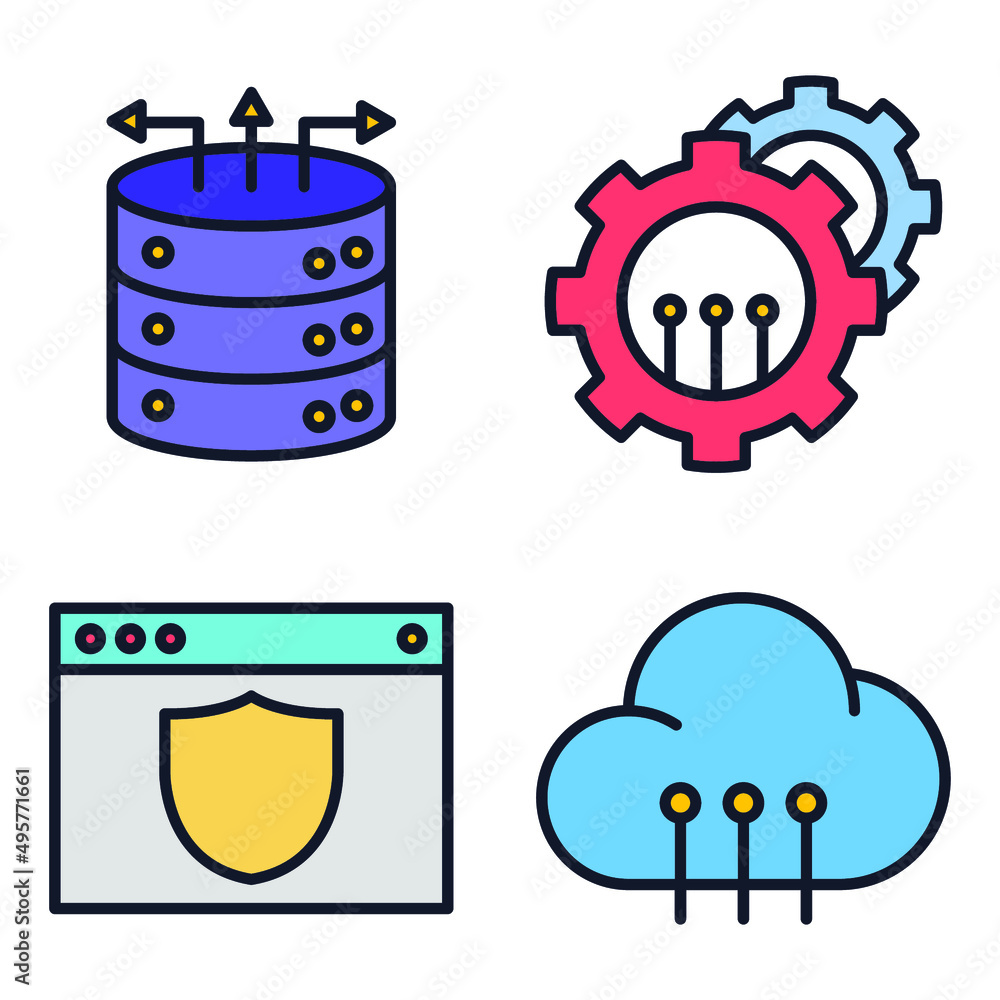 hosting and cloud computing networks set icon symbol template for graphic and web design collection logo vector illustration hosting and cloud computing networks set icon symbol template for graphic and web design collection logo vector illustration