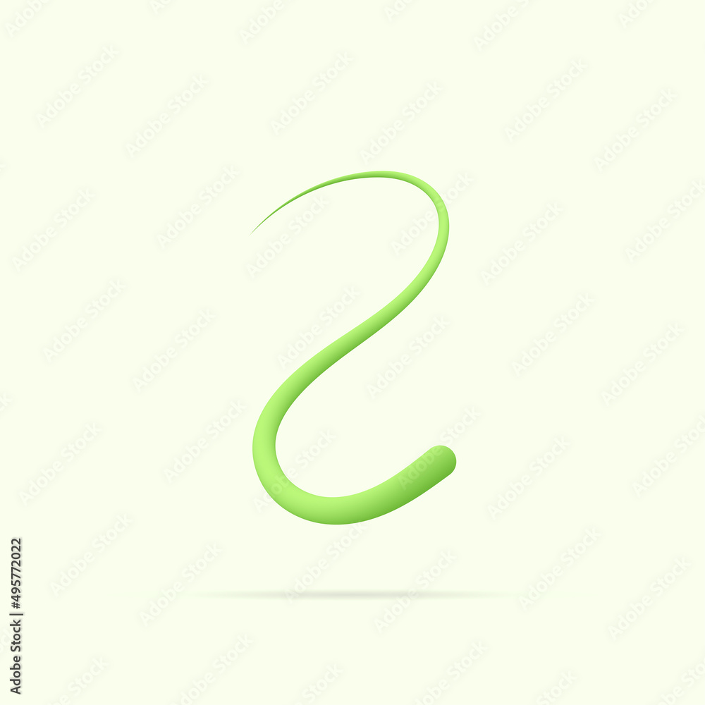 2 number made with green plant. Vector hand draw natural font for ecology logo, herbal elements, green concepts design etc. 2 number made with green plant. Vector hand draw natural font for ecology logo, herbal elements, green concepts design etc.