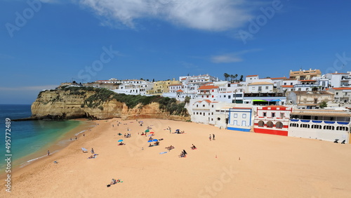 Beachfront of the houses on the NW cliff side. Carvoeiro-Portugal-179 © rweisswald