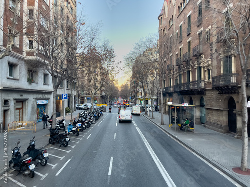View from a bus over the streets in Barcelona