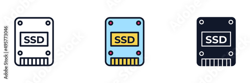 ssd icon symbol template for graphic and web design collection logo vector illustration photo