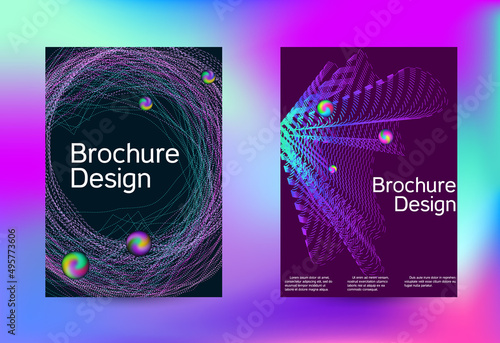 Set of modern abstract musical backgrounds. Sound flyer for creating a fashionable cover, banner, poster, booklet.