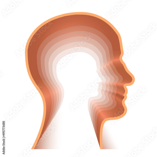 Man head silhouette vector illustration isolated on white background