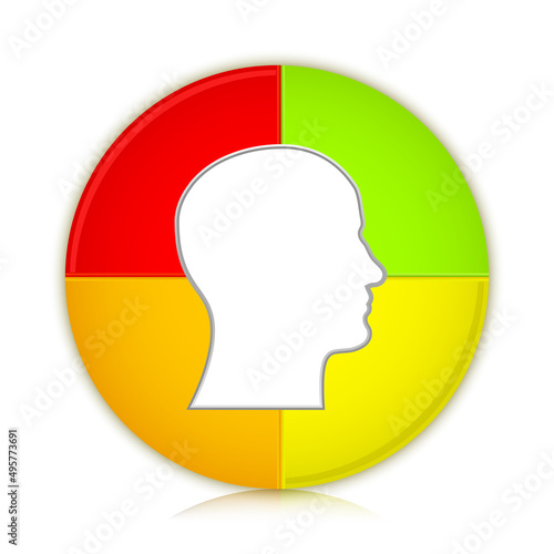 Man head infographic vector illustration isolated on white background