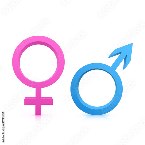 Male and female symbol illustration isolated on white background