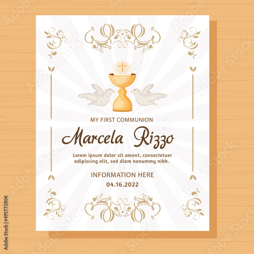 first communion postcard