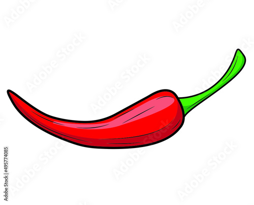 Red Hot Chili Pepper. Hot chili pepper vector icon. 