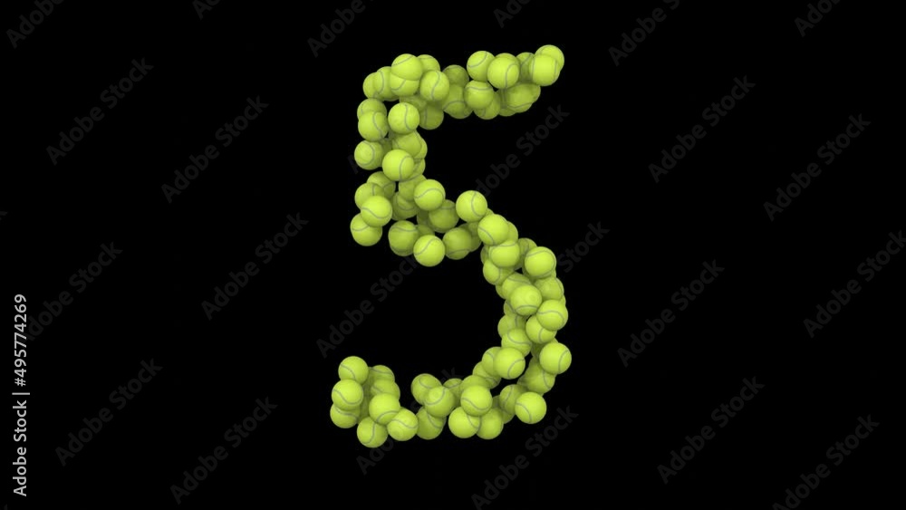 Tennis Ball Themed Looping Animation Number 5 Tennis Ball Themed Looping Animation Number 5