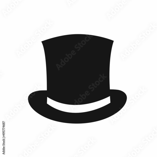 Retro tophat vector icon isolated on white background