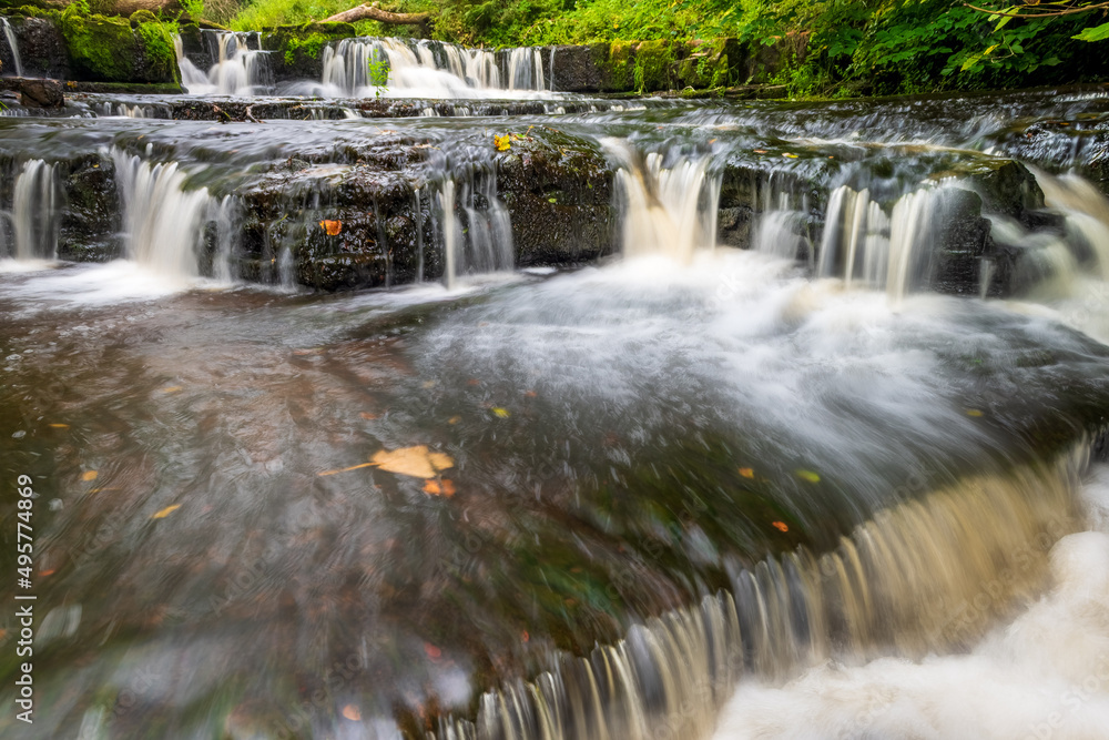 Steps, waterfall, Lynn Falls, Caaf Water, Lynn Glen, Dalry, North Ayrshire, Scotland, UK Steps, waterfall, Lynn Falls, Caaf Water, Lynn Glen, Dalry, North Ayrshire, Scotland, UK