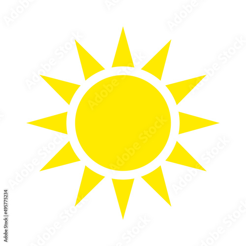 The sun icon vector illustration. yellow sun symbol on a white background