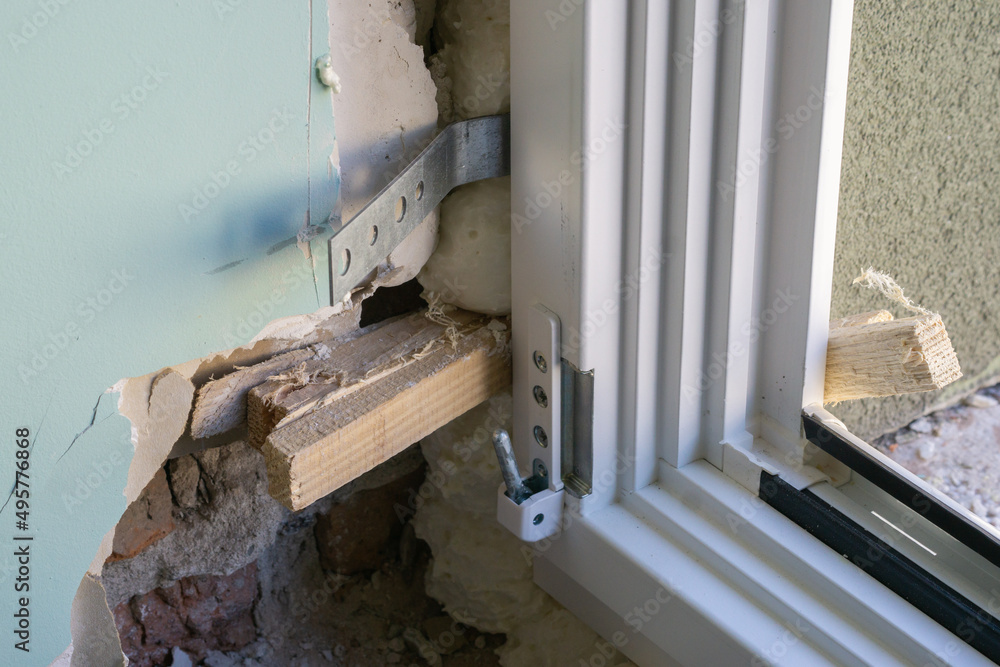 wooden wedges in the window frame when replacing the window wooden wedges in the window frame when replacing the window