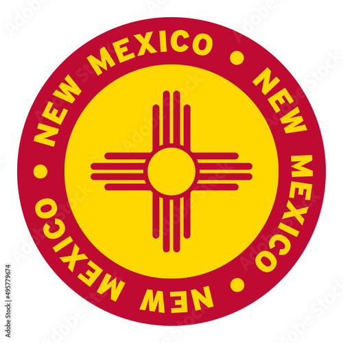 Round New Mexico Flag Clipart 3