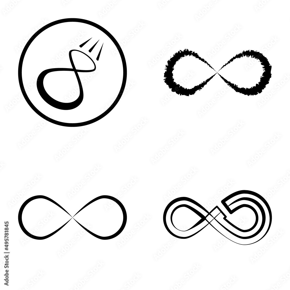 Infinity Flat Icon Set Isolated On White Background Infinity Flat Icon Set Isolated On White Background