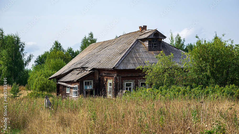 destroyed houses in an abandoned village destroyed houses in an abandoned village