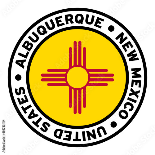 Round Albuquerque New Mexico United States Flag Clipart