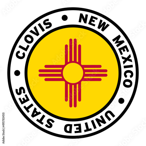 Round Clovis New Mexico United States Flag Clipart photo
