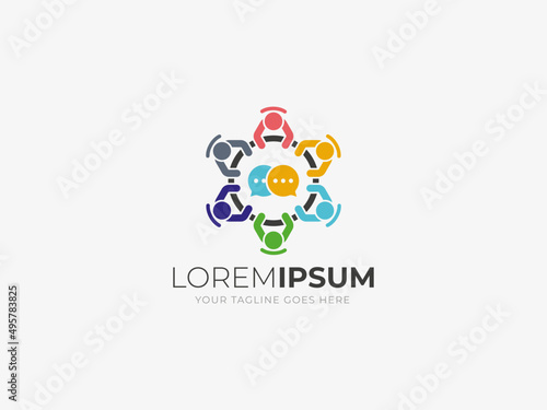 Round table discussion logo design