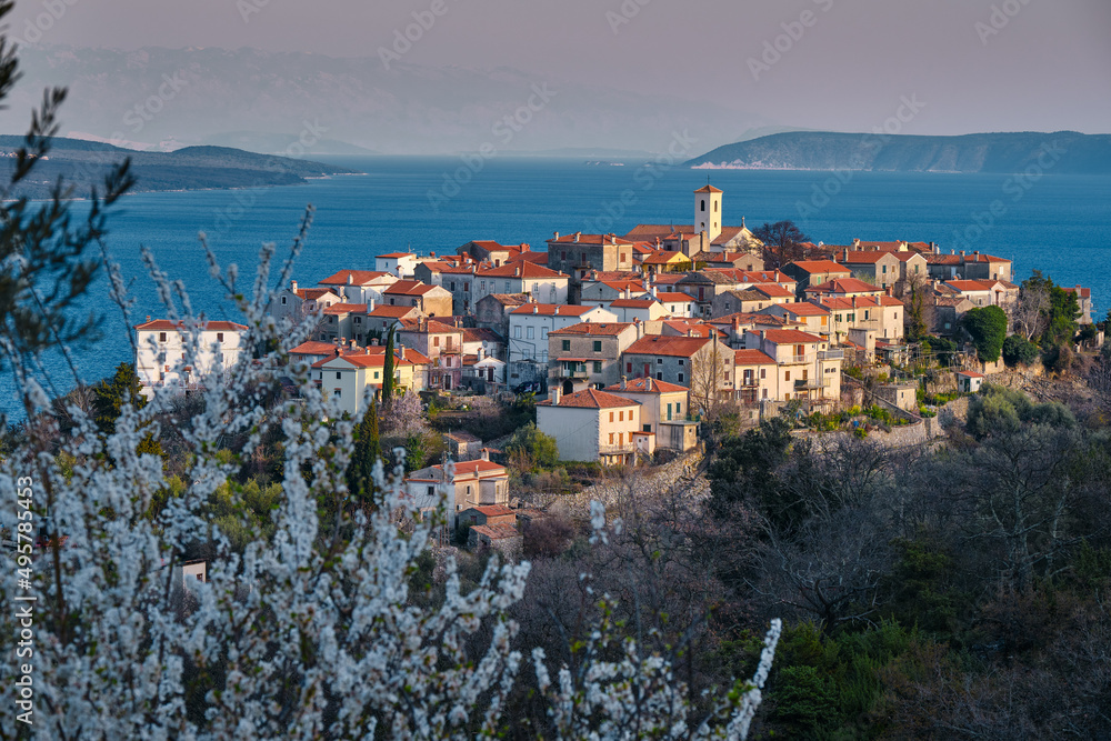 old adriatic town on the top of the hill