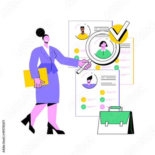 Specialist recruitment abstract concept vector illustration. HR process, hiring specialist, recruitment professional, company human resources, headhunting, talent acquisition abstract metaphor.