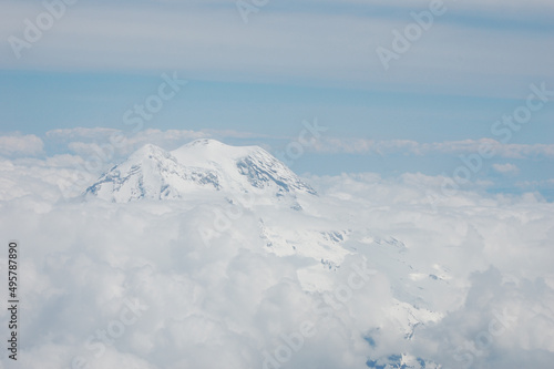 Mount Rainier in clouds