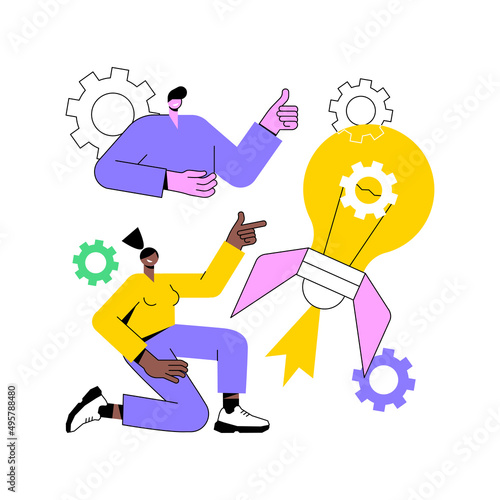 New idea generation abstract concept vector illustration. Business model innovation, entrepreneurship success, innovation management, abstract and visual ideas, creative thinking abstract metaphor.