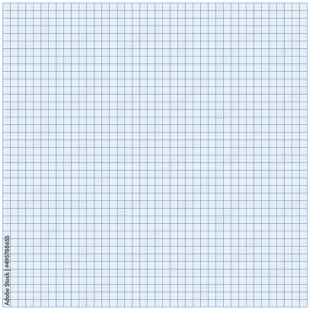 Drawing blueprint graph paper for architect drawing straight line. Millimeter super small square grid for scale blueprints divided by squares for 5 squares bold lines. Cage table. 40 squares with 5 Drawing blueprint graph paper for architect drawing straight line. Millimeter super small square grid for scale blueprints divided by squares for 5 squares bold lines. Cage table. 40 squares with 5