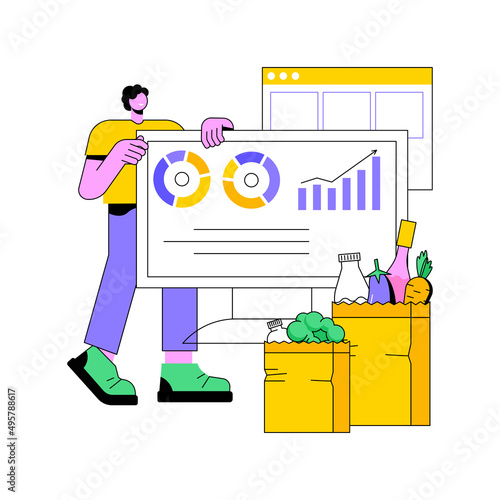 Food consumption abstract concept vector illustration. Country economic growth, food industry, consumption pattern, GDP increase, nutrition habit, demand satisfaction, economics abstract metaphor.